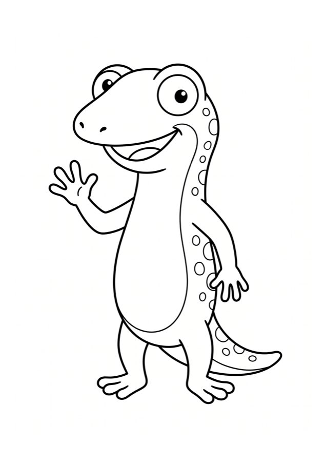 GLASS coloring book page of Glass waving