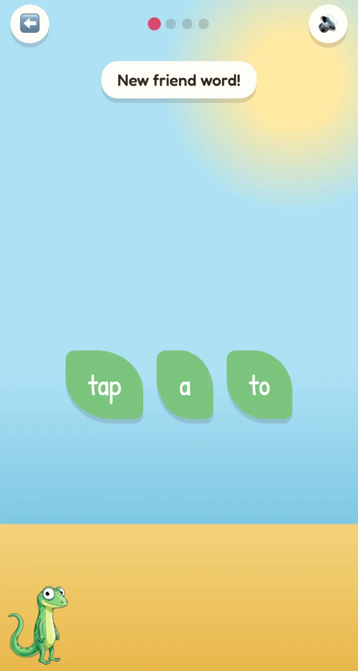 Sight words game: catching the words tap, a, and to on leaves